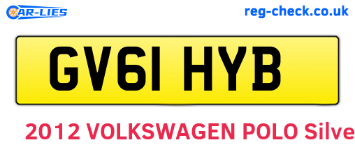 GV61HYB are the vehicle registration plates.