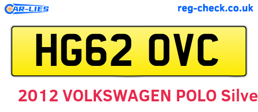 HG62OVC are the vehicle registration plates.