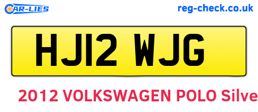 HJ12WJG are the vehicle registration plates.
