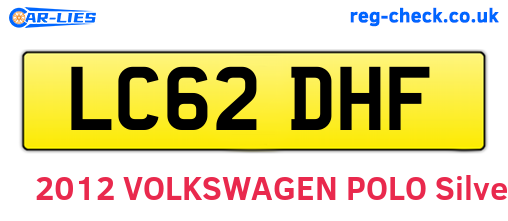LC62DHF are the vehicle registration plates.