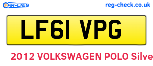 LF61VPG are the vehicle registration plates.