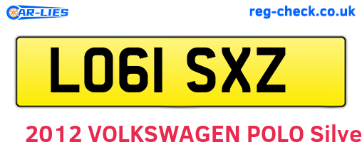LO61SXZ are the vehicle registration plates.