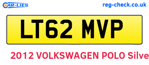 LT62MVP are the vehicle registration plates.