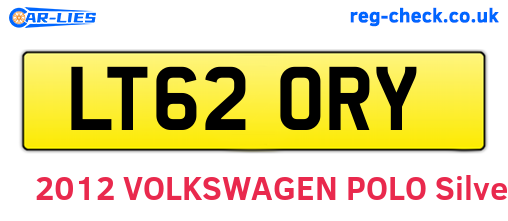 LT62ORY are the vehicle registration plates.