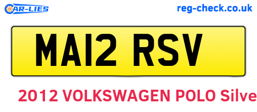 MA12RSV are the vehicle registration plates.