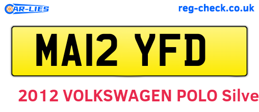 MA12YFD are the vehicle registration plates.