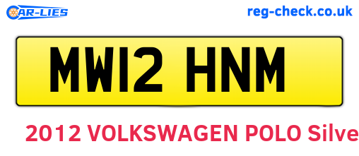MW12HNM are the vehicle registration plates.