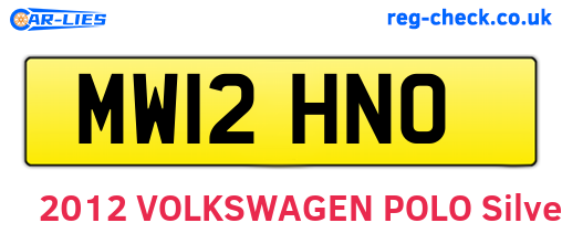 MW12HNO are the vehicle registration plates.