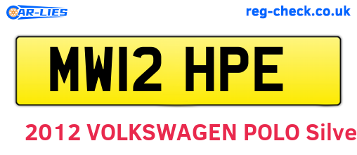 MW12HPE are the vehicle registration plates.