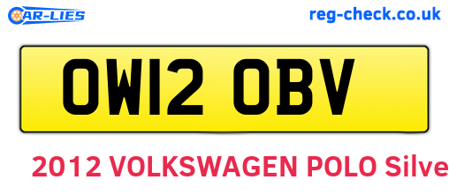 OW12OBV are the vehicle registration plates.