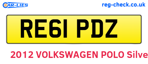 RE61PDZ are the vehicle registration plates.