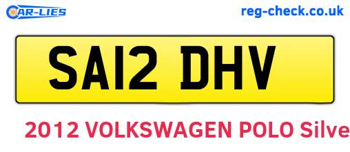 SA12DHV are the vehicle registration plates.