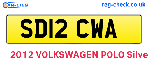 SD12CWA are the vehicle registration plates.