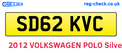 SD62KVC are the vehicle registration plates.