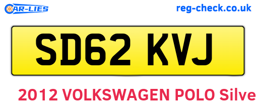 SD62KVJ are the vehicle registration plates.