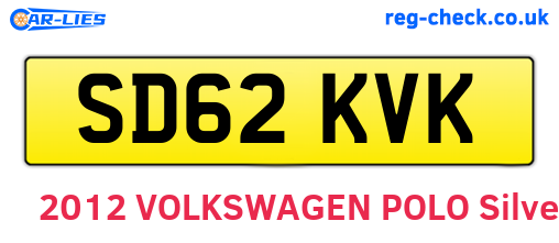 SD62KVK are the vehicle registration plates.