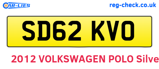 SD62KVO are the vehicle registration plates.