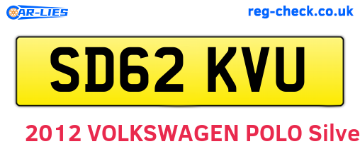 SD62KVU are the vehicle registration plates.