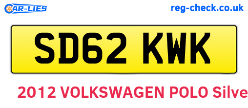 SD62KWK are the vehicle registration plates.