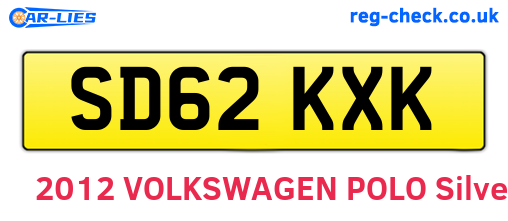 SD62KXK are the vehicle registration plates.