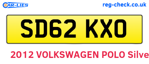 SD62KXO are the vehicle registration plates.