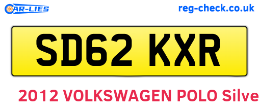 SD62KXR are the vehicle registration plates.