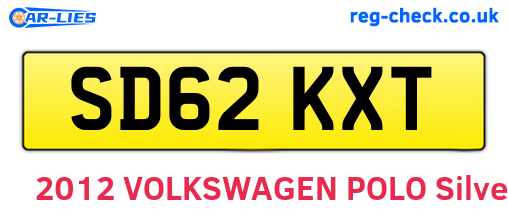 SD62KXT are the vehicle registration plates.