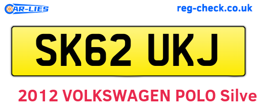 SK62UKJ are the vehicle registration plates.