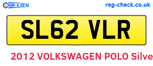 SL62VLR are the vehicle registration plates.