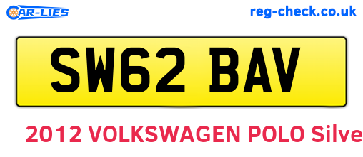 SW62BAV are the vehicle registration plates.