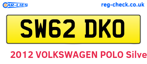 SW62DKO are the vehicle registration plates.