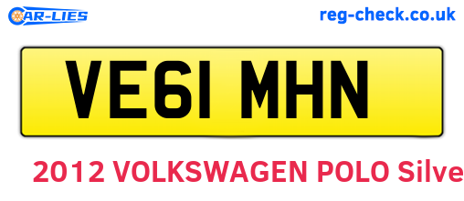 VE61MHN are the vehicle registration plates.