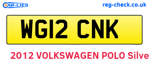 WG12CNK are the vehicle registration plates.
