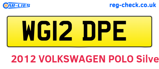 WG12DPE are the vehicle registration plates.