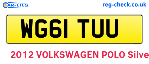 WG61TUU are the vehicle registration plates.