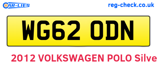 WG62ODN are the vehicle registration plates.