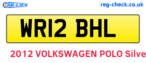 WR12BHL are the vehicle registration plates.