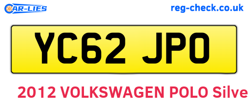 YC62JPO are the vehicle registration plates.