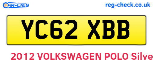 YC62XBB are the vehicle registration plates.
