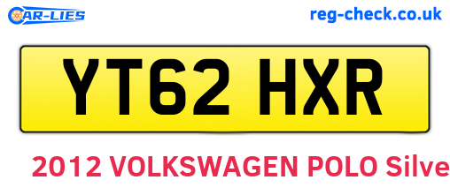 YT62HXR are the vehicle registration plates.