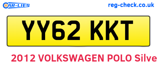YY62KKT are the vehicle registration plates.