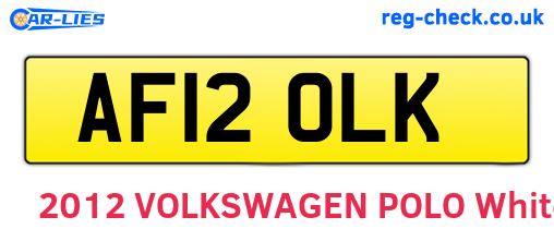 AF12OLK are the vehicle registration plates.