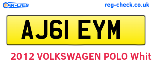 AJ61EYM are the vehicle registration plates.