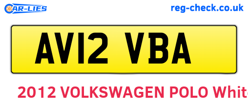 AV12VBA are the vehicle registration plates.
