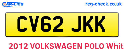 CV62JKK are the vehicle registration plates.