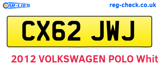 CX62JWJ are the vehicle registration plates.