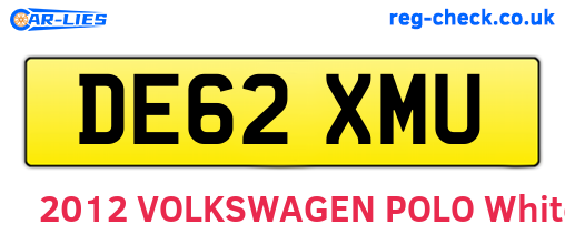 DE62XMU are the vehicle registration plates.