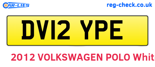 DV12YPE are the vehicle registration plates.
