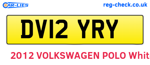 DV12YRY are the vehicle registration plates.