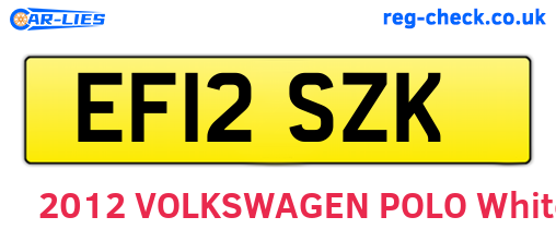 EF12SZK are the vehicle registration plates.